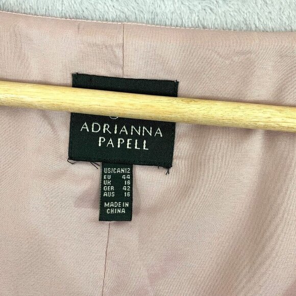 Adrianna Papell Midi Floral Lace Dress Sz‎ 12 Pink Sleeveless Sundress Sharkbite - Picture 5 of 15